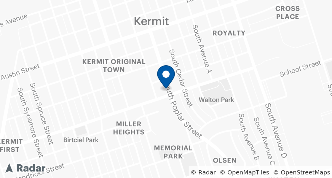 Map of Dairy Queen Location:: 422 S Poplar St, Kermit, TX, 79745-4318